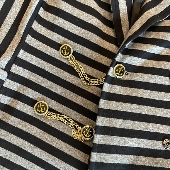 Cache nautical black stripe blazer with anchor buttons - Picture 4 of 9